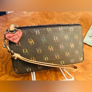 DOONEY & BOURKE Leather Wristlet with key chain holder